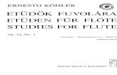 Partitura E. Köhler, 15 Estudos para Flauta, Op 33, No.1.