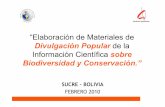 Elaboración de materiales de divulgación popular de la información científica sobre biodiversidad y conservación