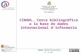 CINAHL Cerca bibliogràfica a la base de dades internacional d'infermeria.