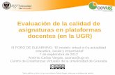 Evaluación de la calidad de asignaturas en plataformas docentes (en la UGR)