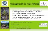Evaluación de caracteres de interés sobre ensayos multilocalidad de pinus pinaster ait.