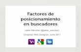 Factores posicionamiento en buscadores. Congresoweb Zaragoza 2011