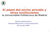 Beatriz Diaz Mendez   El Papel Del Sector Privado Y Otras Instituciones. Universidad PolitéCnica De Madrid