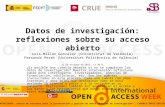 Datos de investigación: reflexiones sobre su acceso abierto