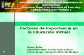 Factores de Importancia en la Educación Virtual