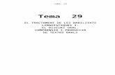 29 - Tema 29: El tractament de les habilitats lingüístiques I. El discurs oral. Comprensió i producció de textos orals
