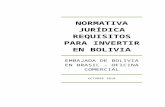 Normativa juridica requisitos para invertir en bolivia