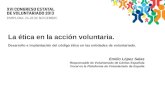 Mesa de diálogo "La ética en la acción voluntaria". Emilio López Salas