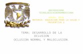 DESARROLLO DE LA OCLUSION OCLUSION NORMAL Y MALOCLUSION