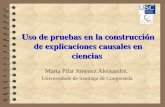 Uso de pruebas en la construcción de explicaciones causales en ciencias María Pilar Jiménez Aleixandre, Universidade de Santiago de Compostela.