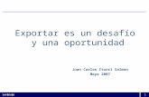 14/05/06 1 Exportar es un desafío y una oportunidad Juan Carlos Iturri Salmon Mayo 2007.