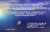XXXIII CONGRESO INTERAMERICANO DE PSICOLOGÍA 2011 Por la salud de los pueblos: una Psicología comprometida con la Transformación Social XXXIII CONGRESO