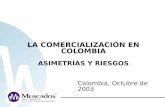 LA COMERCIALIZACIÓN EN COLOMBIA ASIMETRÍAS Y RIESGOS Colombia, Octubre de 2003.