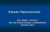 Estado Hiperosmolar Dra. Nadia L Garcia F Serv de Endocrinologia y Metabolismo Octubre 2012