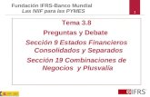 1 Tema 3.8 Preguntas y Debate Sección 9 Estados Financieros Consolidados y Separados Sección 19 Combinaciones de Negocios y Plusvalía Fundación IFRS-Banco.