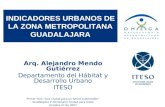 INDICADORES URBANOS DE LA ZONA METROPOLITANA GUADALAJARA Arq. Alejandro Mendo Gutiérrez Departamento del Hábitat y Desarrollo Urbano ITESO Primer Foro.
