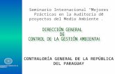 Contraloría General de la República CONTRALORÍA GENERAL DE LA REPÚBLICA DEL PARAGUAY Seminario Internacional Mejores Prácticas en la Auditoría de proyectos.