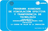 PROGRAMA AVANZADO DE VINCULACIÓN EFECTIVA Y TRANFERENCIA DE TECNOLOGÍA (PAVETT) HERRAMIENTAS Y HABILIDADES PARA FORTALECER LA CADENA DE VALOR DE LA INNOVACIÓN.