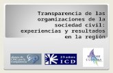 Transparencia de las organizaciones de la sociedad civil: experiencias y resultados en la región.
