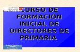 CURSO DE FORMACIÓN INICIAL DE DIRECTORES DE PRIMARIA L. Berta Maestre Jiménez Inspectora de Educación.