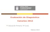 Evaluación de Diagnóstico Canarias 2012 Educación Primaria. 4º Curso. Febrero 2013.