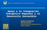Apoyo a la Integración Energética Regional y al Desarrollo Sostenible Banco Interamericano de Desarrollo Roberto Vellutini Gerente General Departamento.