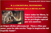 Presentación del P. Silverio Velasco DIVINO Y HUMANO DE LA REVELACIÓN Entre todos los libros, la Sagrada Escritura goza de un privilegio especial por tres.