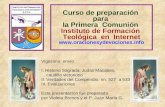 Curso de preparación para la Primera Comunión Instituto de Formación Teológica en Internet  Vigésimo envío I. Historia Sagrada: