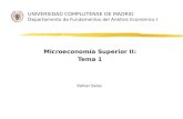UNIVERSIDAD COMPLUTENSE DE MADRID D epartamento de Fundamentos del Análisis Económico I Microeconomía Superior II: Tema 1 Rafael Salas.