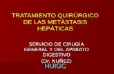 TRATAMIENTO QUIRÚRGICO DE LAS METÁSTASIS HEPÁTICAS SERVICIO DE CIRUGÍA GENERAL Y DEL APARATO DIGESTIVO (Dr. NUÑEZ)