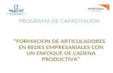 PROGRAMA DE CAPACITACION FORMACION DE ARTICULADORES EN REDES EMPRESARIALES CON UN ENFOQUE DE CADENA PRODUCTIVA.