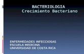 BACTERIOLOGIA Crecimiento Bacteriano ENFERMEDADES INFECCIOSAS ESCUELA MEDICINA UNIVERSIDAD DE COSTA RICA.
