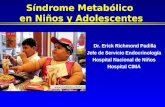 Síndrome Metabólico en Niños y Adolescentes Dr. Erick Richmond Padilla Jefe de Servicio Endocrinología Hospital Nacional de Niños Hospital CIMA.