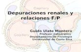Depuraciones renales y relaciones F/P Guido Ulate Montero Profesor Catedrático Departamento de Fisiología Universidad de Costa Rica.