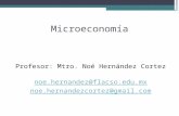 Microeconomía Profesor: Mtro. Noé Hernández Cortez noe.hernandez@flacso.edu.mx noe.hernandezcortez@gmail.com.