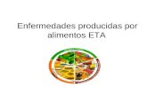 Enfermedades producidas por alimentos ETA. ETA Las enfermedades transmitidas por los alimentos (ETA) constituyen un importante problema de salud a nivel.