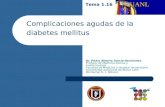 Complicaciones agudas de la diabetes mellitus Dr. Pedro Alberto García-Hernández Profesor de Medicina Interna y Endocrinología Facultad de Medicina y Hospital.