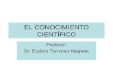 EL CONOCIMIENTO CIENTÍFICO Profesor: Dr. Eudoro Terrones Negrete.