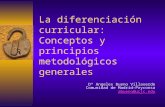 La diferenciación curricular: Conceptos y principios metodológicos generales Dª Angeles Bueno Villaverde Comunidad de Madrid-Pryconsa abueno@ucjc.edu.
