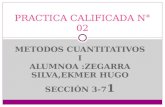 METODOS CUANTITATIVOS I ALUMNOA :ZEGARRA SILVA,EKMER HUGO SECCIÓN 3-7 1 PRACTICA CALIFICADA N° 02.