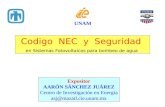 Codigo NEC y Seguridad en Sistemas Fotovoltaicos para bombeo de agua Expositor AARÓN SÁNCHEZ JUÁREZ Centro de Investigación en Energía asj@mazatl.cie.unam.mx.
