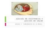 JUICIOS DE EXISTENCIA Y JUICIOS DE VALOR UNIDAD 3: FUNDAMENTOS DE LA MORAL.