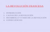 LA REVOLUCIÓN FRANCESA 1.INTRODUCCIÓN 2.CAUSAS DE LA REVOLUCIÓN 3.DESARROLLO Y FASES DE LA REVOLUCIÓN 4.CONSECUENCIAS.