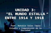 UNIDAD 3: EL MUNDO ESTALLA ENTRE 1914 Y 1918 Prof. Natalia Salas Tapia Estudio y Comprensión de la Sociedad.