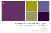 + HEMORRAGIA DIGESTIVA ALTA (HDA). Protocolo de actuación H.C.Bidasoa Giovanna Ruiz. Médico Adjunto S.Urgencias S.Urgencias H.C.Bidasoa.