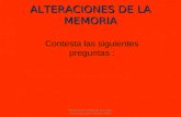 ALTERACIONES DE LA MEMORIA Contesta las siguientes preguntas : Presentación realizada por: Mtro. Francisco Javier Robles Ojeda.
