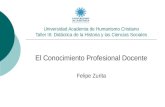 Universidad Academia de Humanismo Cristiano Taller III: Didáctica de la Historia y las Ciencias Sociales El Conocimiento Profesional Docente Felipe Zurita.
