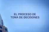 EL PROCESO DE TOMA DE DECISONES. LA TOMA DECISIONES La toma de decisiones es el proceso mediante el cual se realiza una elección entre diversas alternativas.