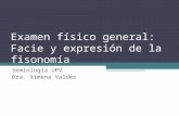 Examen físico general: Facie y expresión de la fisonomía Semiología UPV Dra. Ximena Valdés.