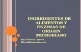 I NGREDIENTES DE ALIMENTOS Y ENZIMAS DE ORIGEN MICROBIANO Esp. Claretzy López M Microbióloga Industrial.